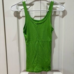 ABERCROMBIE KID’S Ribbed Stretchy Tank Top - green, size L
